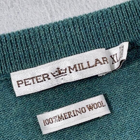 Peter Millar Sweater Mens XL V Neck Pullover Merino Wool Knit Preppy - Picture 4 of 9